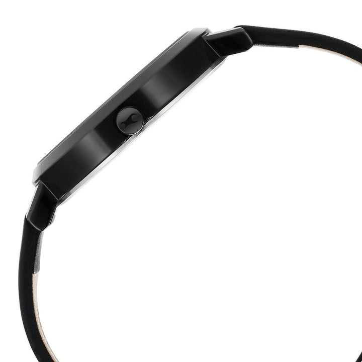 Fastrack Style Up Black Dial Leather Strap Watch for Girls NS6230NL02