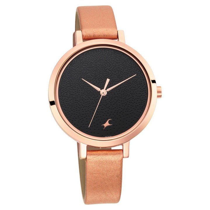 Fastrack Paint Me Quartz Analog Black Dial Leather Strap Watch for Girls NS6230WL01