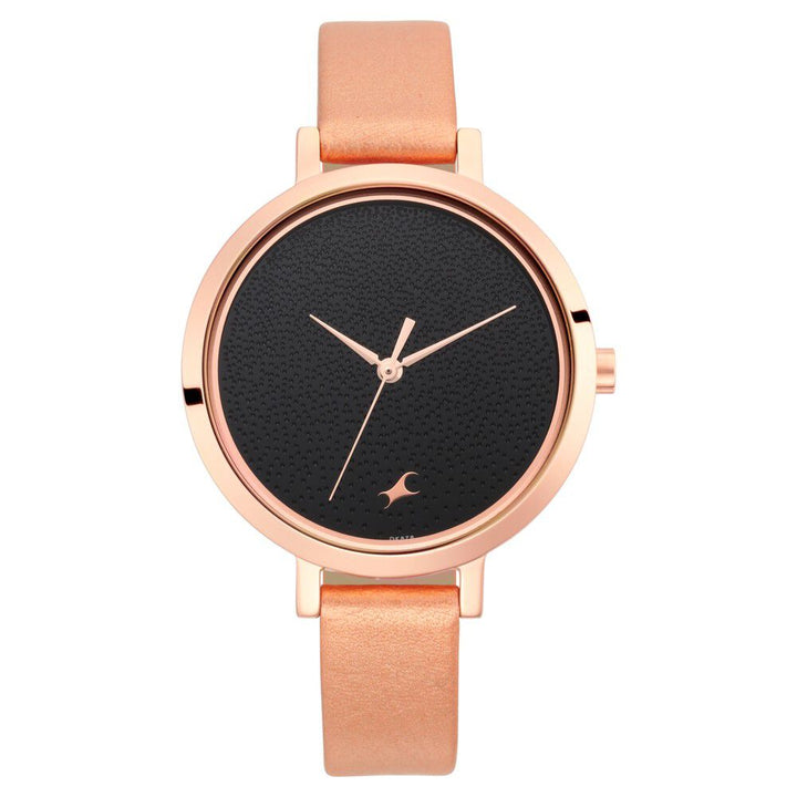 Fastrack Paint Me Quartz Analog Black Dial Leather Strap Watch for Girls NS6230WL01