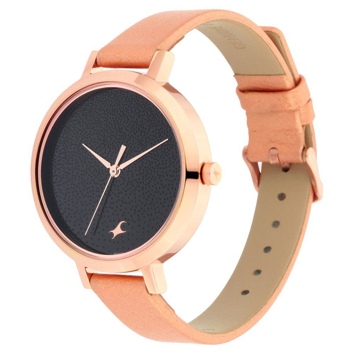 Fastrack Paint Me Quartz Analog Black Dial Leather Strap Watch for Girls NS6230WL01