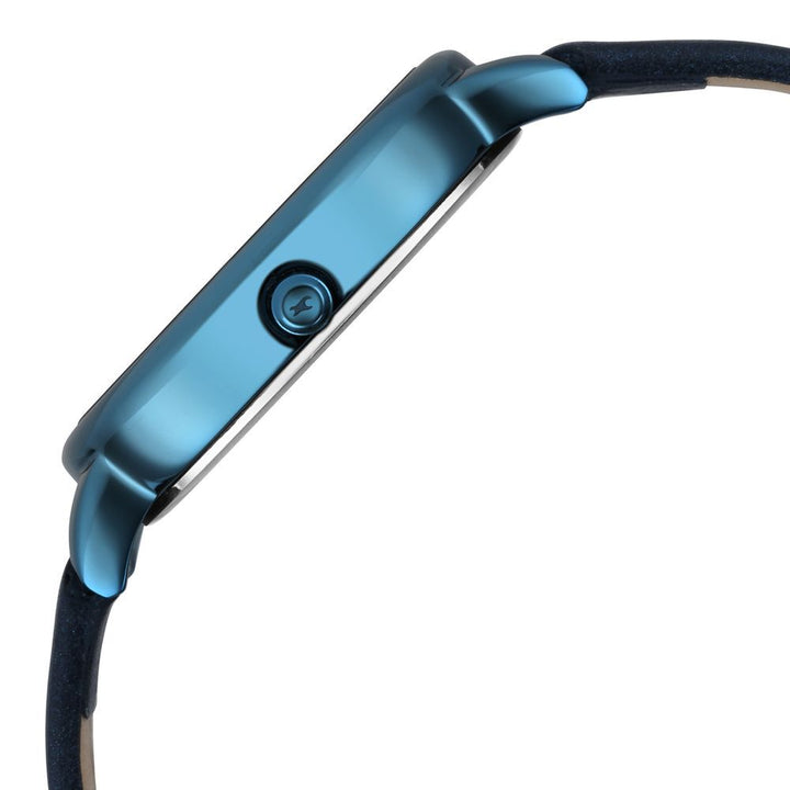 Fastrack Glitch Quartz Analog Silver Dial Leather Strap Watch for Girls NS6234QL01