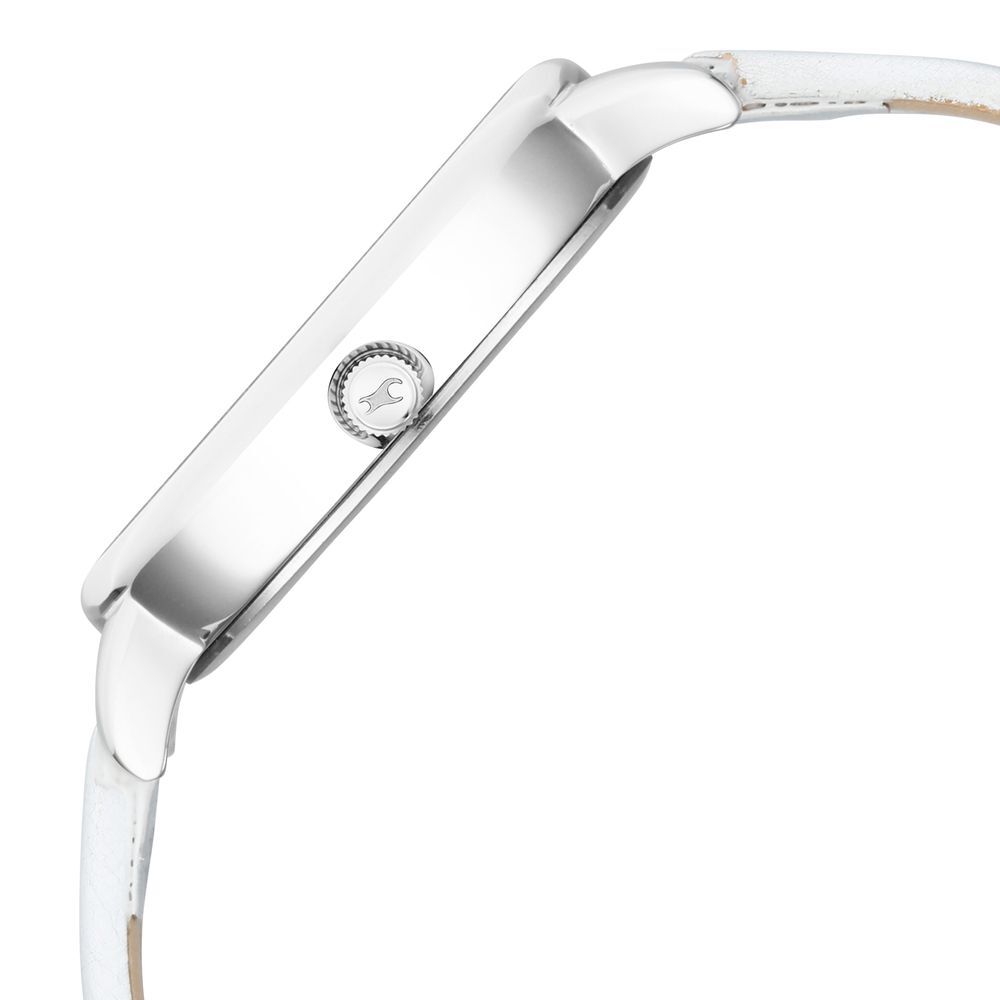 Fastrack Glitch Quartz Analog Silver Dial Leather Strap Watch for Girls NR6234SL01