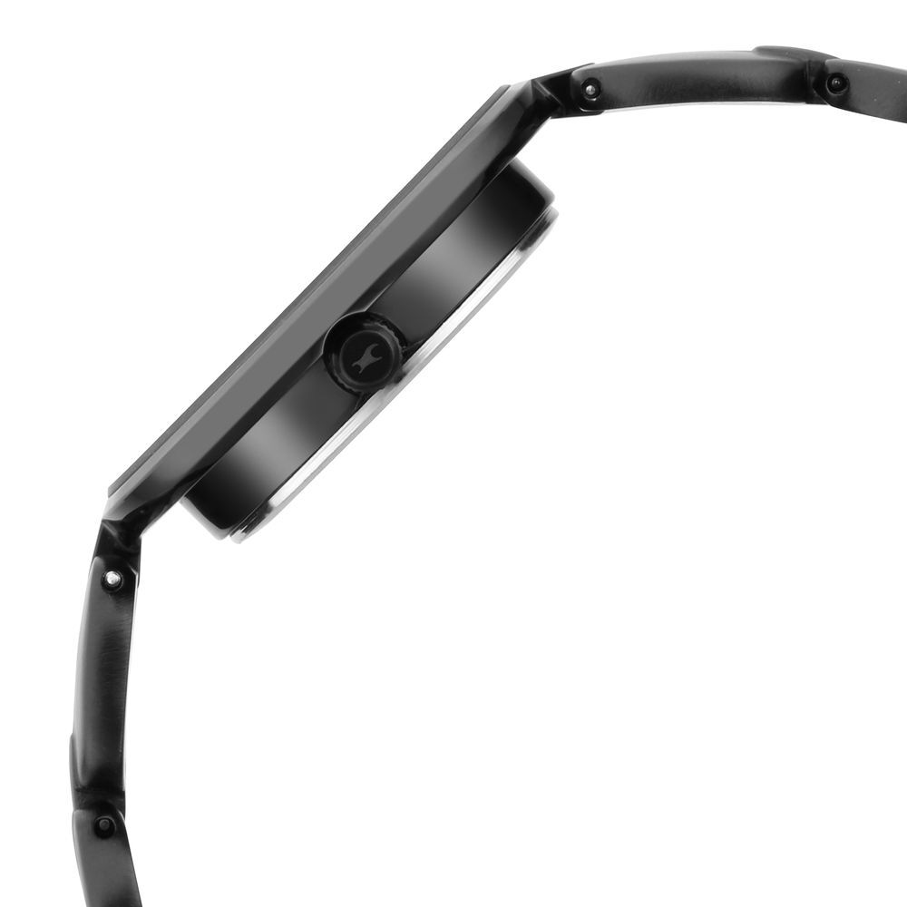 Fastrack Glitch Quartz Analog Grey Dial Metal Strap Watch for Girls NS6237NM01