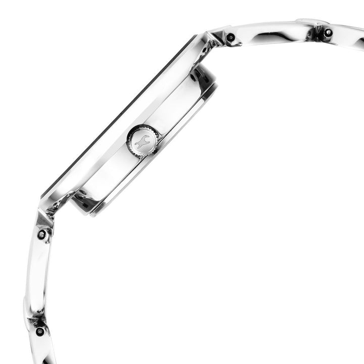 Fastrack Glitch Quartz Analog Silver Dial Metal Strap Watch for Girls NS6237SM01