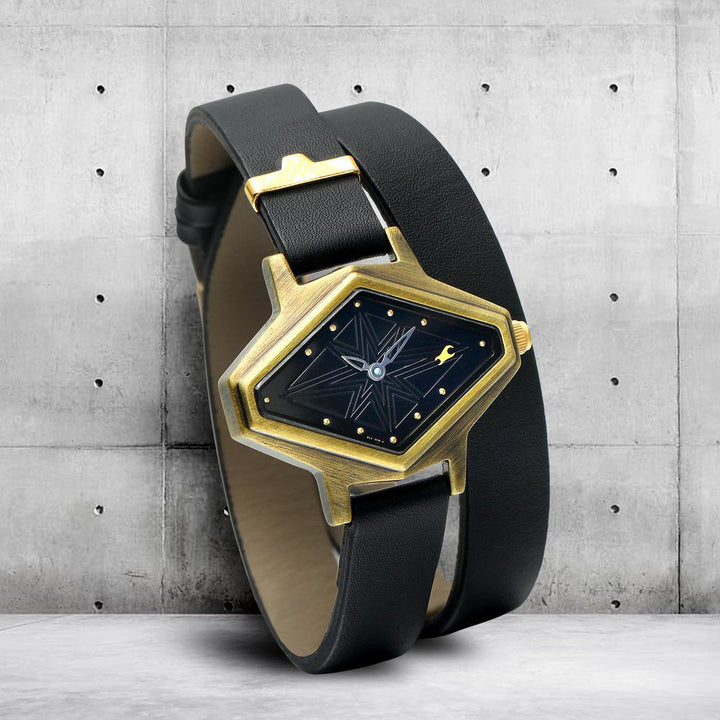 Fastrack Wonder Woman Quartz Analog Black Dial Leather Strap Watch for Girls 6238QL01