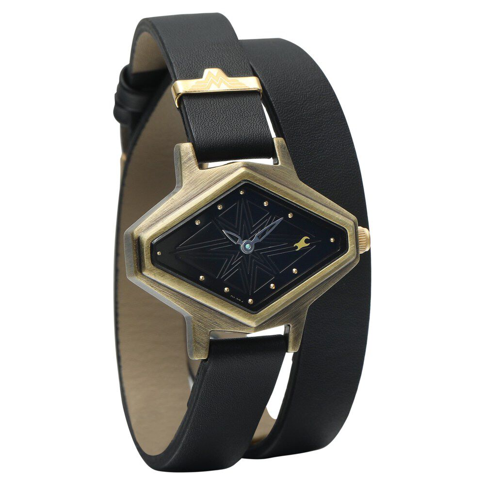 Fastrack Wonder Woman Quartz Analog Black Dial Leather Strap Watch for Girls 6238QL01