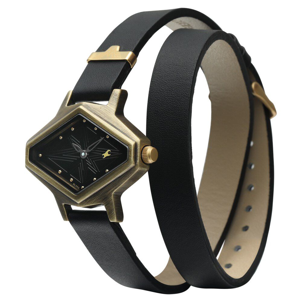 Fastrack Wonder Woman Quartz Analog Black Dial Leather Strap Watch for Girls 6238QL01