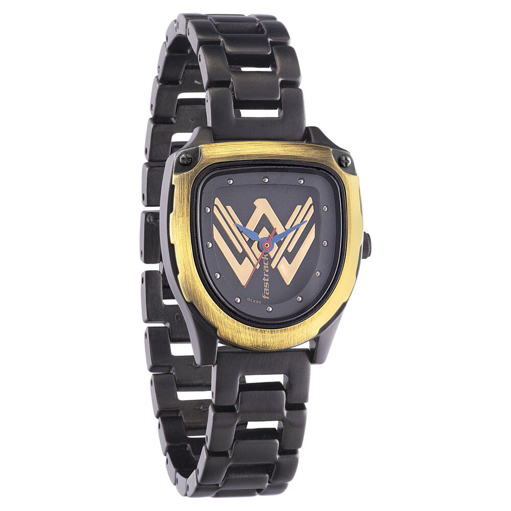 Fastrack Wonder Woman Quartz Analog Black Dial Metal Strap Watch for Girls 6240KM01