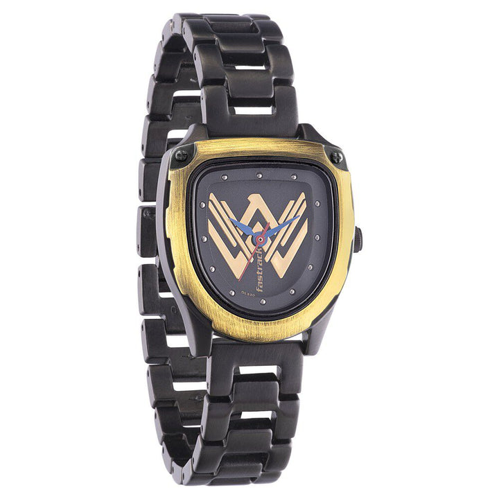 Fastrack Wonder Woman Quartz Analog Black Dial Metal Strap Watch for Girls 6240KM01