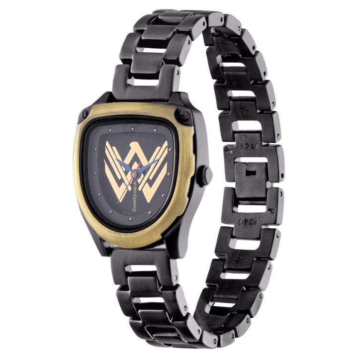 Fastrack Wonder Woman Quartz Analog Black Dial Metal Strap Watch for Girls 6240KM01