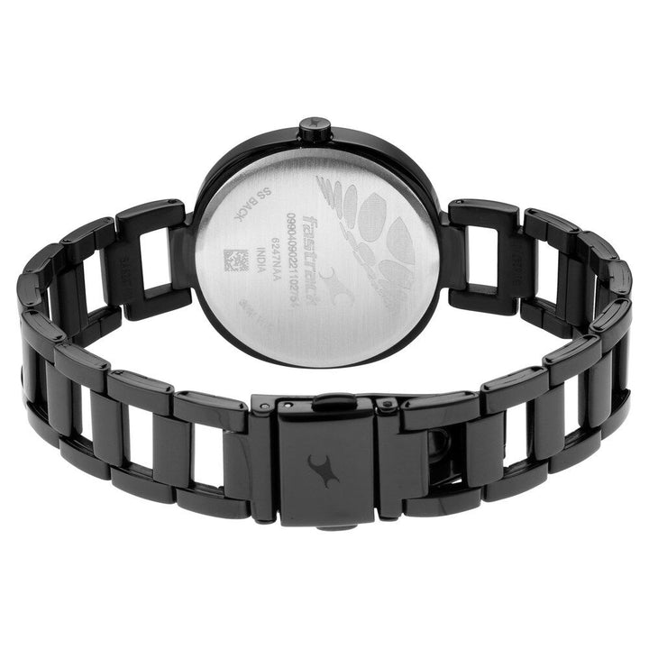 Fastrack Stunners Quartz Analog Black Dial Metal Strap Watch for Girls NS6247NM01