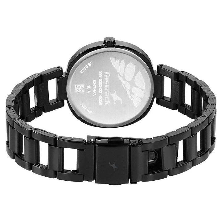 Fastrack Stunners Quartz Analog Black Dial Stainless Steel Strap Watch for Girls NS6247NM02
