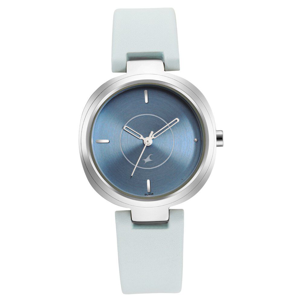 Fastrack Stunners Quartz Analog Blue Dial Leather Strap Watch for Girls NS6247SL02