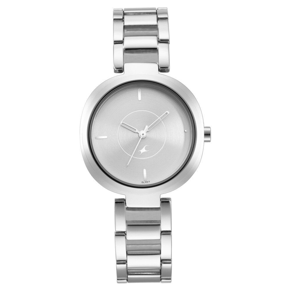 Fastrack Stunners Quartz Analog Silver Dial Metal Strap Watch for Girls NS6247SM01