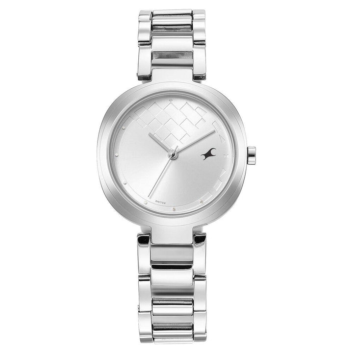 Fastrack Stunners Quartz Analog Silver Dial Stainless Steel Strap Watch for Girls NS6247SM02