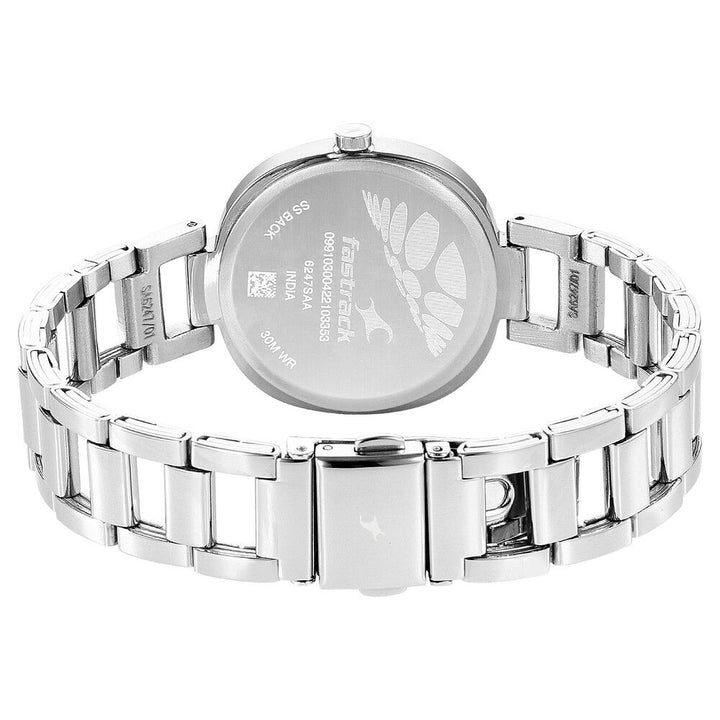 Fastrack Stunners Quartz Analog Silver Dial Stainless Steel Strap Watch for Girls NS6247SM02