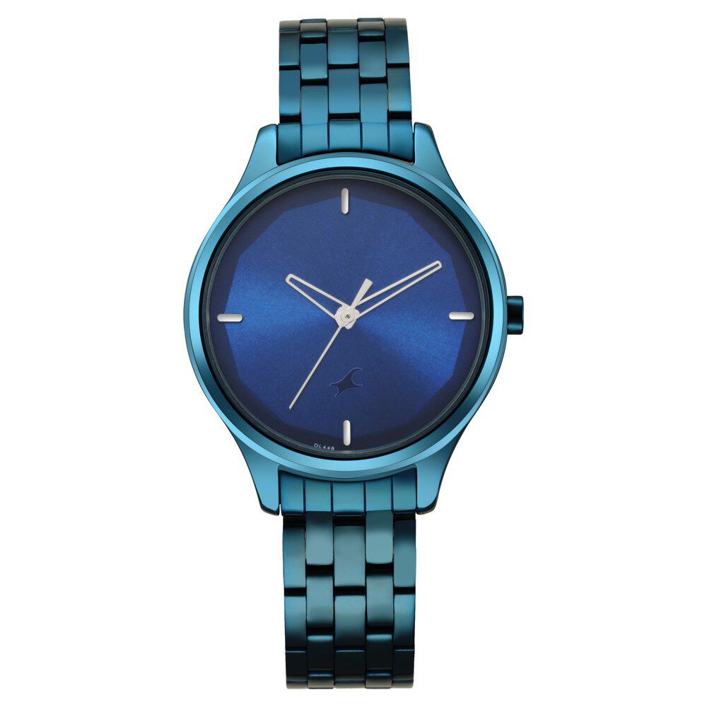 Fastrack Stunners Quartz Analog Blue Dial Metal Strap Watch for Girls NS6248QM01