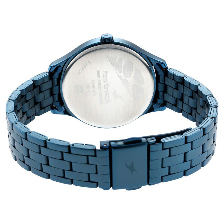 Fastrack Stunners Quartz Analog Blue Dial Metal Strap Watch for Girls NS6248QM01