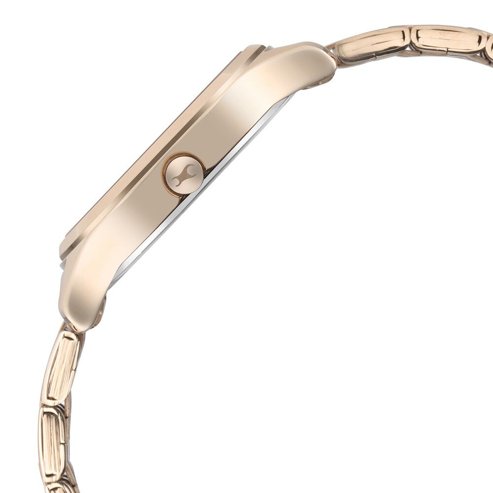 Fastrack Stunners Quartz Analog Rose gold Dial Metal Strap Watch for Girls NS6248WM01