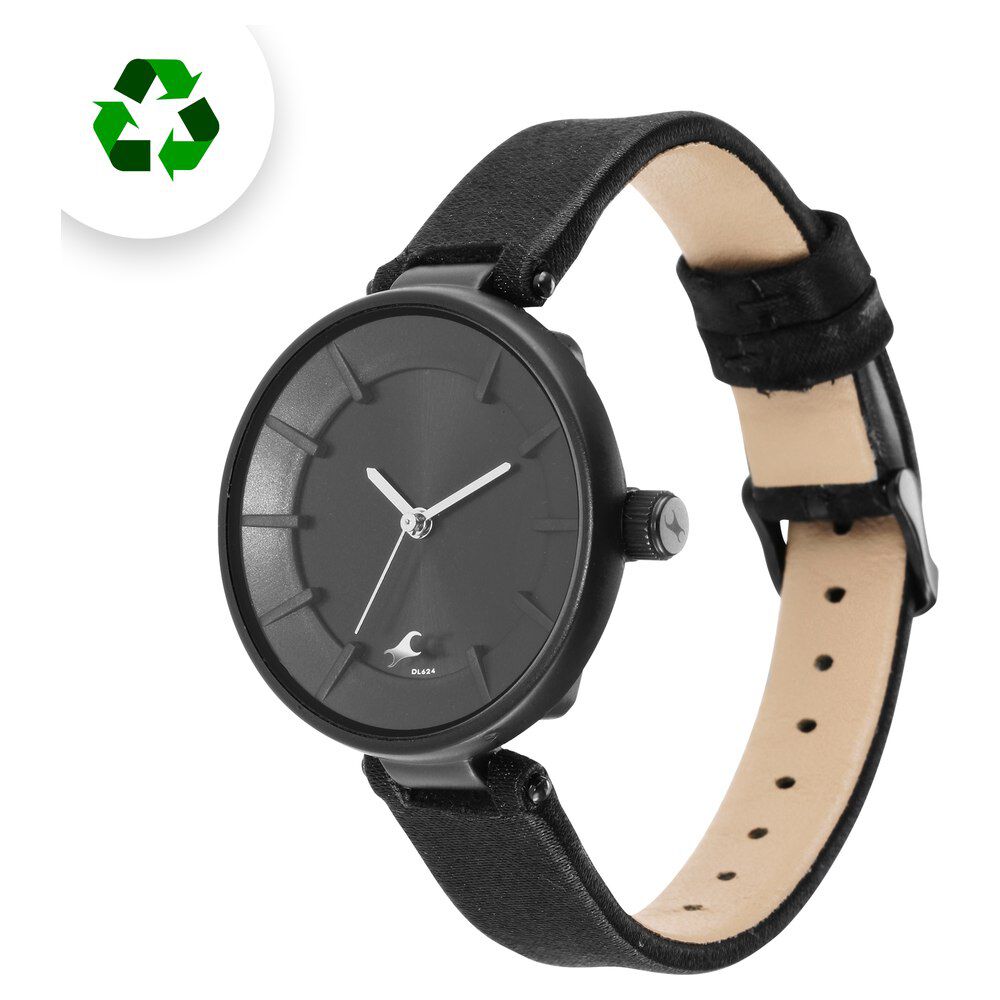 Fastrack Revibe Quartz Analog Black Dial Fabric Strap Watch for Girls 6252PF01