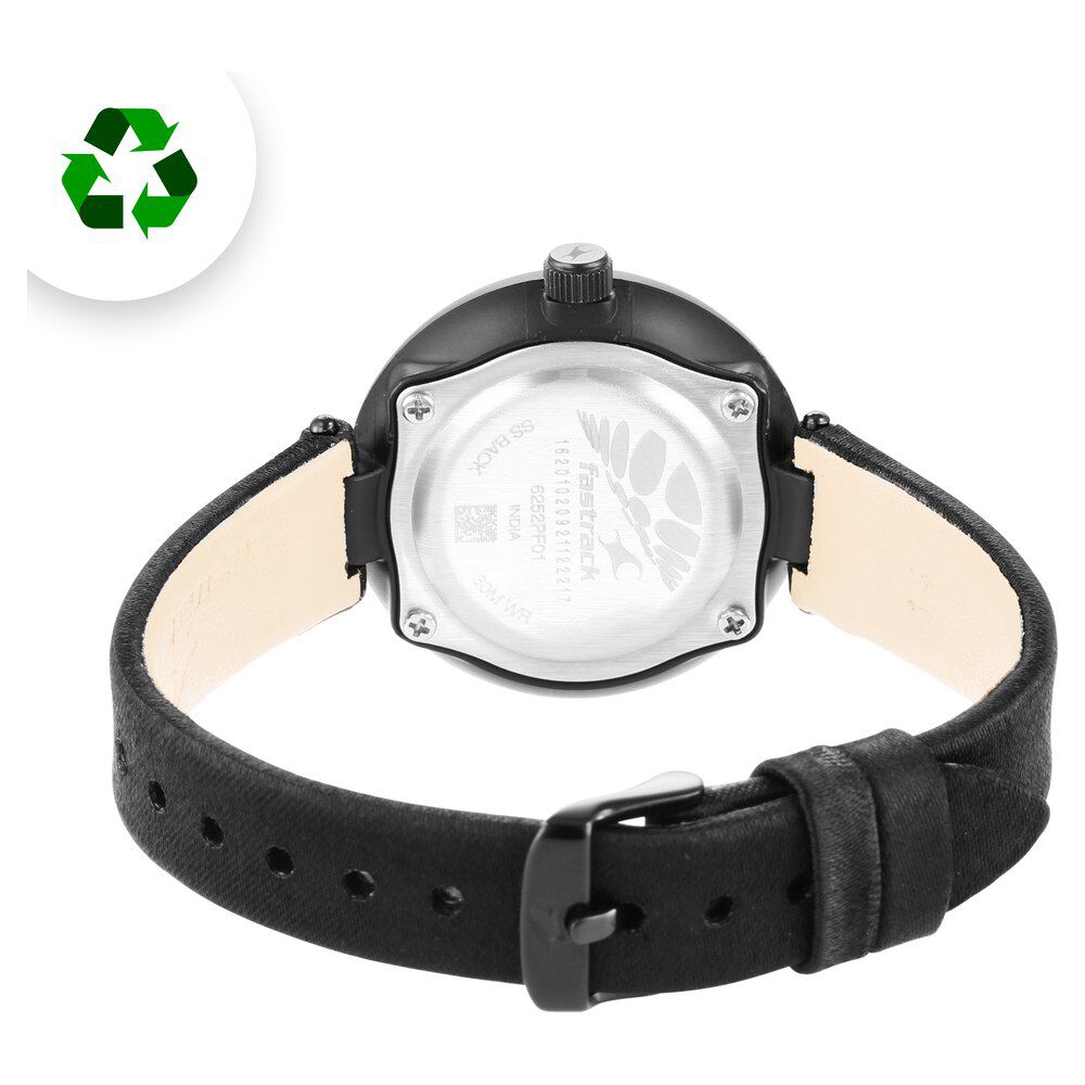 Fastrack Revibe Quartz Analog Black Dial Fabric Strap Watch for Girls 6252PF01