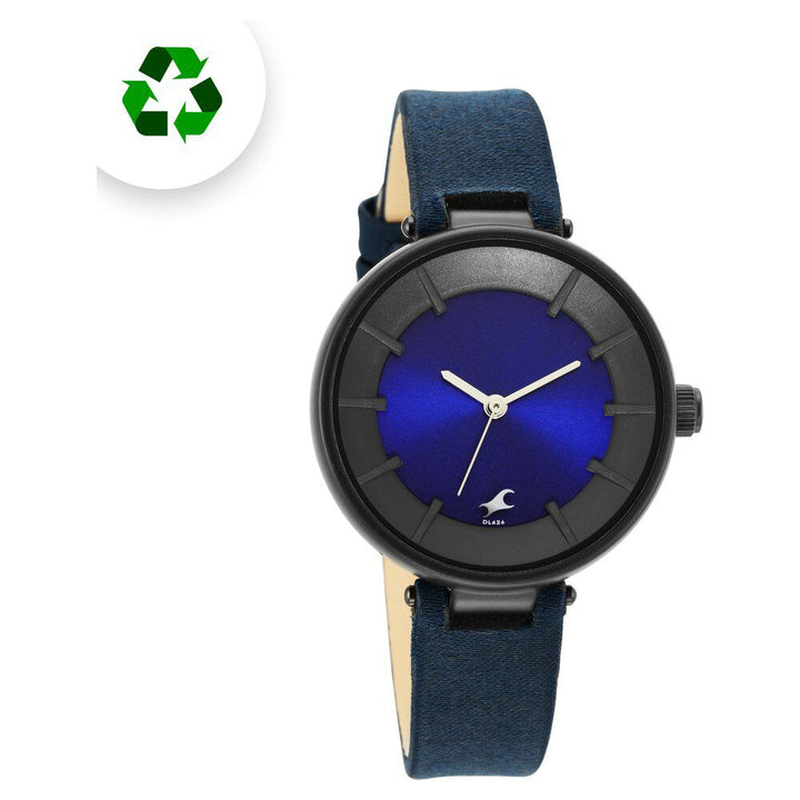Fastrack Revibe Quartz Analog Blue Dial Fabric Strap Watch for Girls 6252PF02