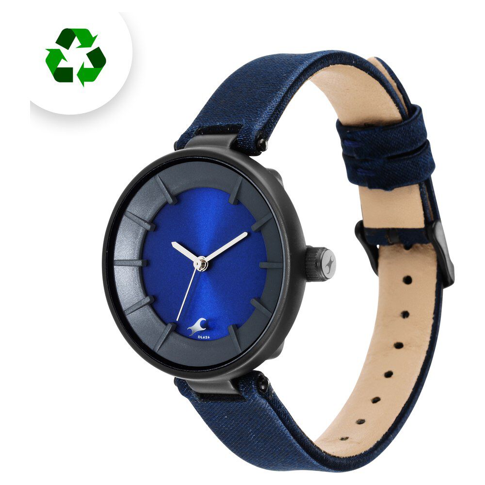 Fastrack Revibe Quartz Analog Blue Dial Fabric Strap Watch for Girls 6252PF02