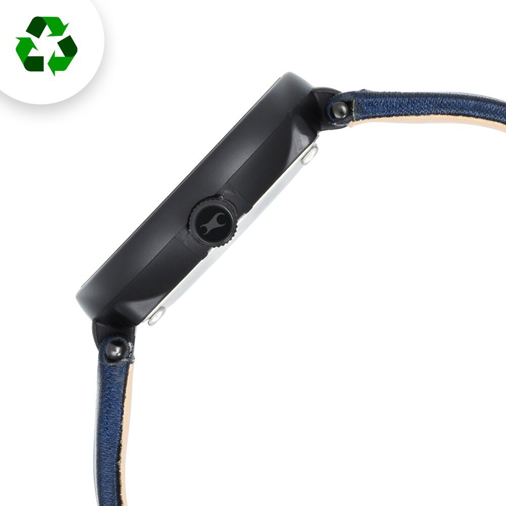 Fastrack Revibe Quartz Analog Blue Dial Fabric Strap Watch for Girls 6252PF02