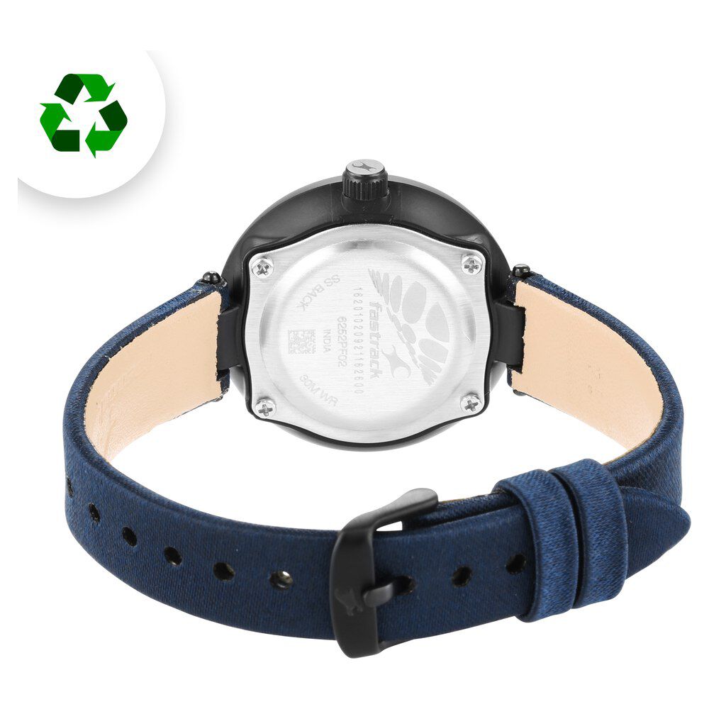 Fastrack Revibe Quartz Analog Blue Dial Fabric Strap Watch for Girls 6252PF02