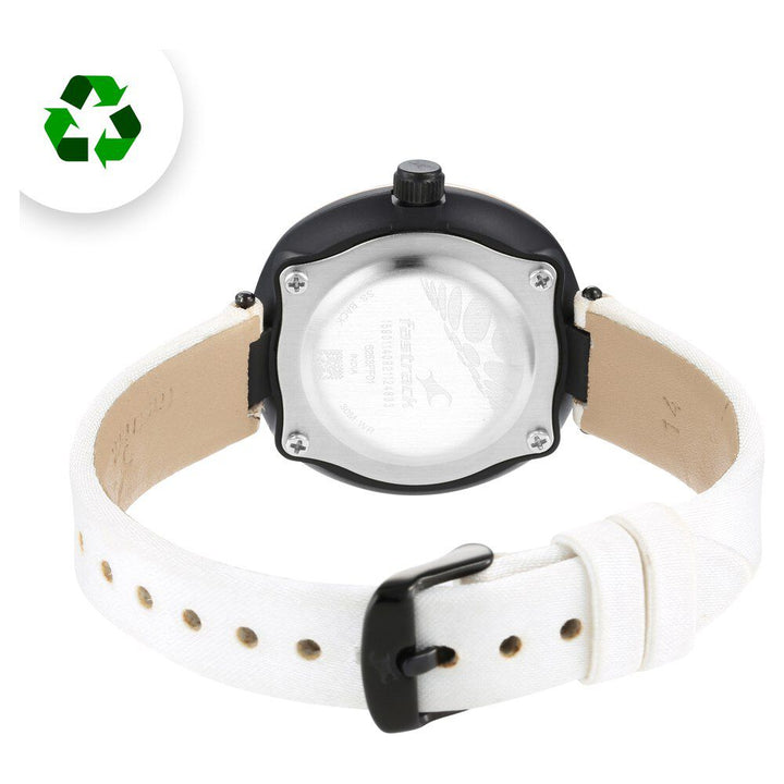 Fastrack Revibe Quartz Analog Rose gold Dial Fabric Strap Watch for Girls 6253PF01