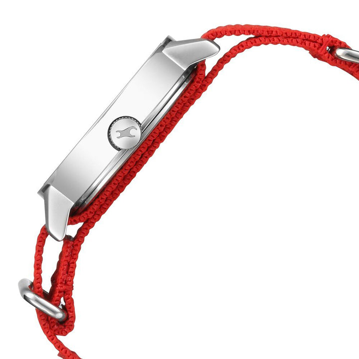 Fastrack Coca Cola Edition By Fastrack Quartz Analog Silver Dial Nylon Strap Watch for Girls 6256SP03
