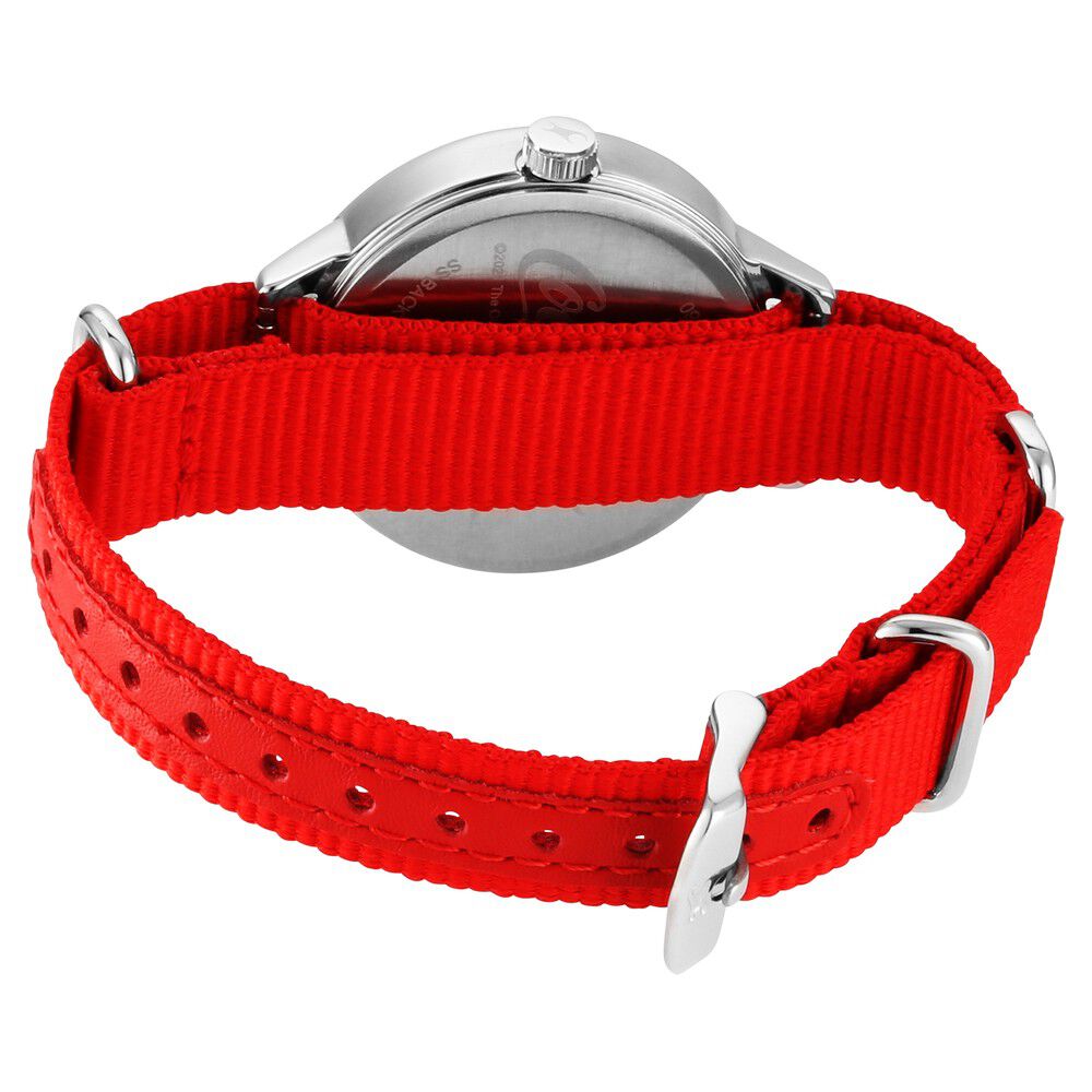 Fastrack Coca Cola Edition By Fastrack Quartz Analog Silver Dial Nylon Strap Watch for Girls 6256SP03