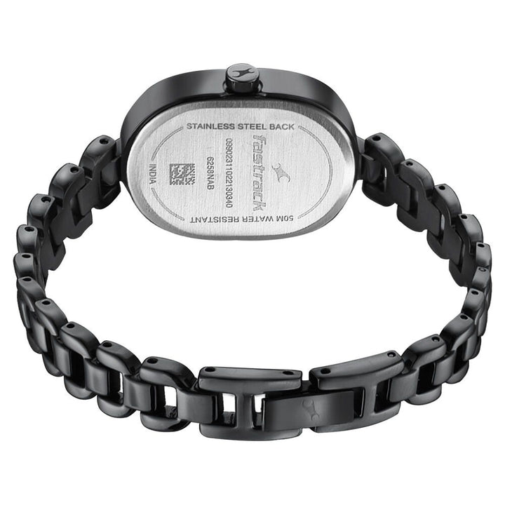 Fastrack Style Up Black Dial Metal Strap Watch for Girls NS6258NM01
