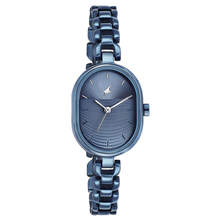 Fastrack Style Up Blue Dial Metal Strap Watch for Girls NS6258QM01