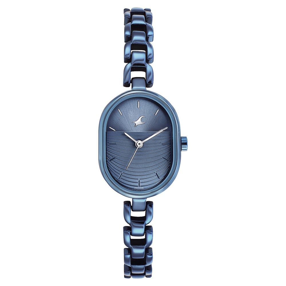 Fastrack Style Up Blue Dial Metal Strap Watch for Girls NS6258QM01