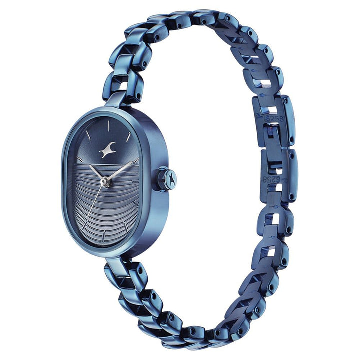 Fastrack Style Up Blue Dial Metal Strap Watch for Girls NS6258QM01