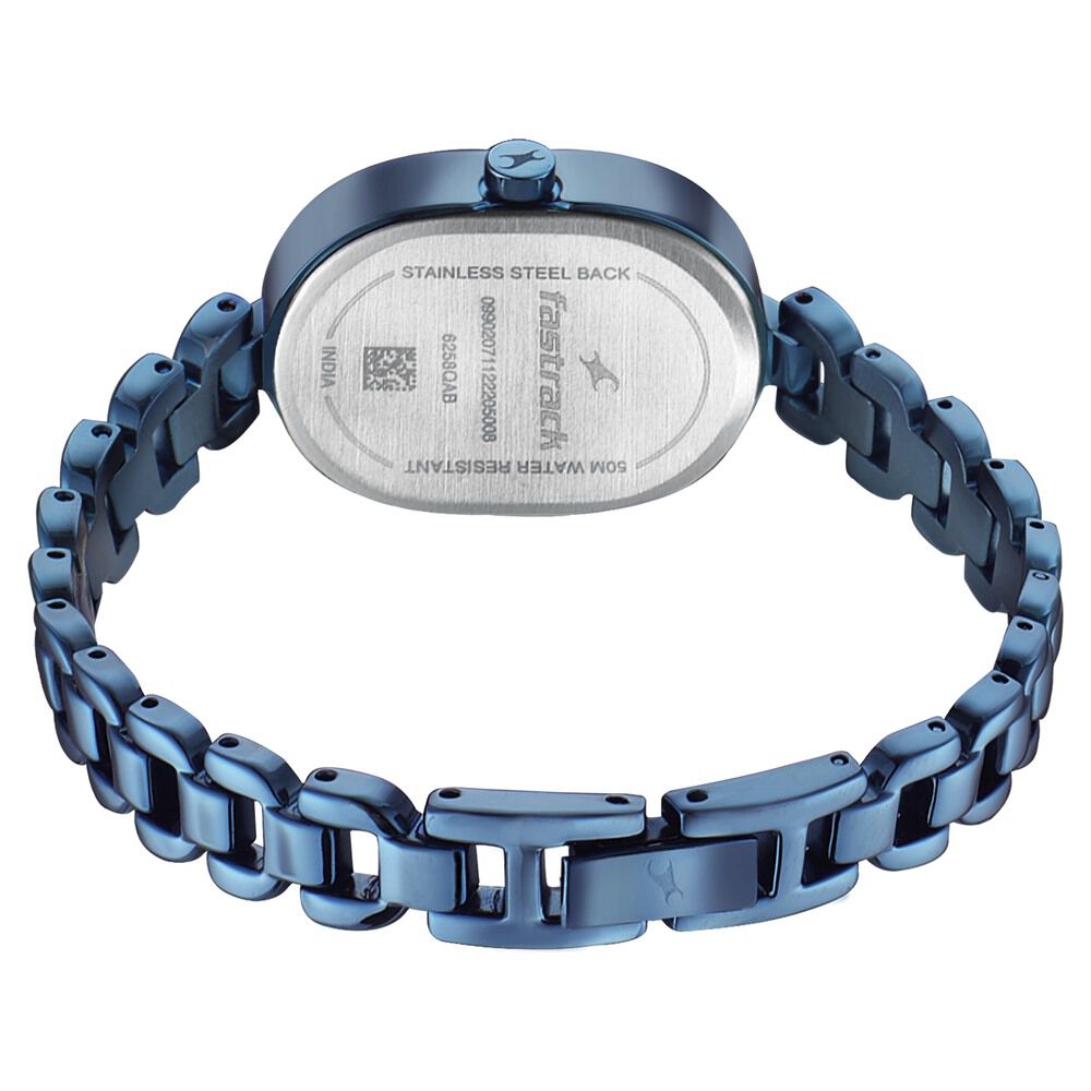 Fastrack Style Up Blue Dial Metal Strap Watch for Girls NS6258QM01