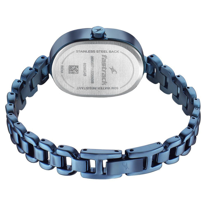 Fastrack Style Up Blue Dial Metal Strap Watch for Girls NS6258QM01