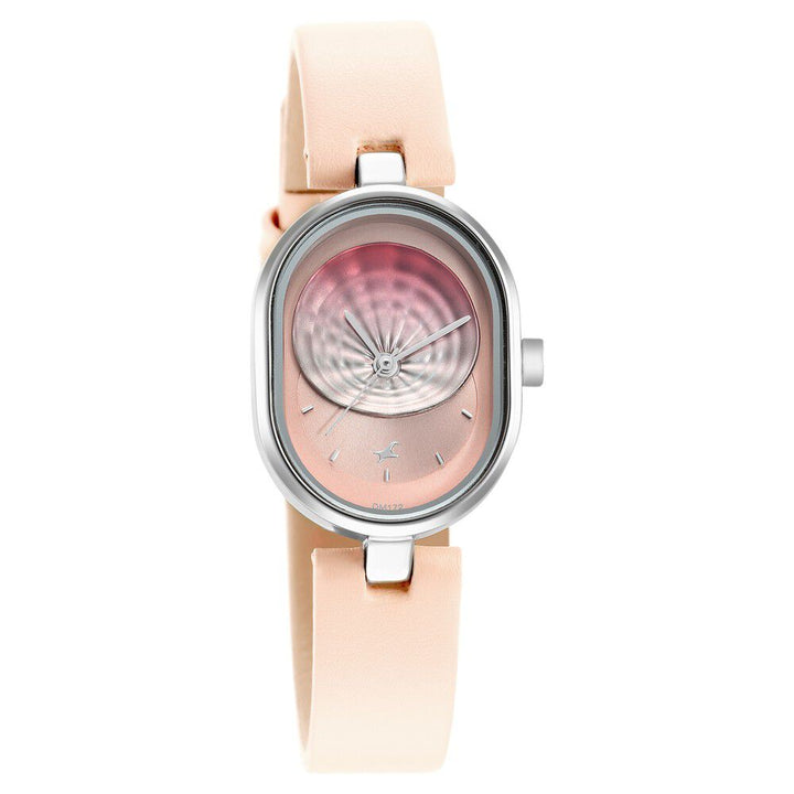 Fastrack Uptown Retreat Quartz Analog Pink Dial Leather Strap Watch for Girls 6258SL02