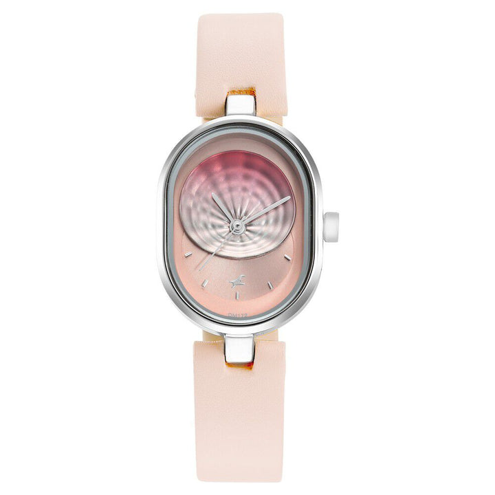 Fastrack Uptown Retreat Quartz Analog Pink Dial Leather Strap Watch for Girls 6258SL02