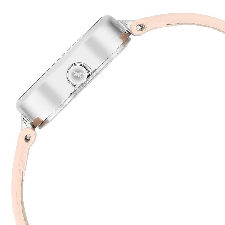 Fastrack Uptown Retreat Quartz Analog Pink Dial Leather Strap Watch for Girls 6258SL02
