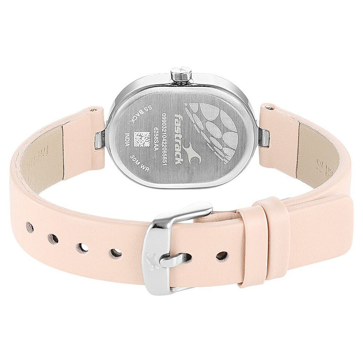 Fastrack Uptown Retreat Quartz Analog Pink Dial Leather Strap Watch for Girls 6258SL02