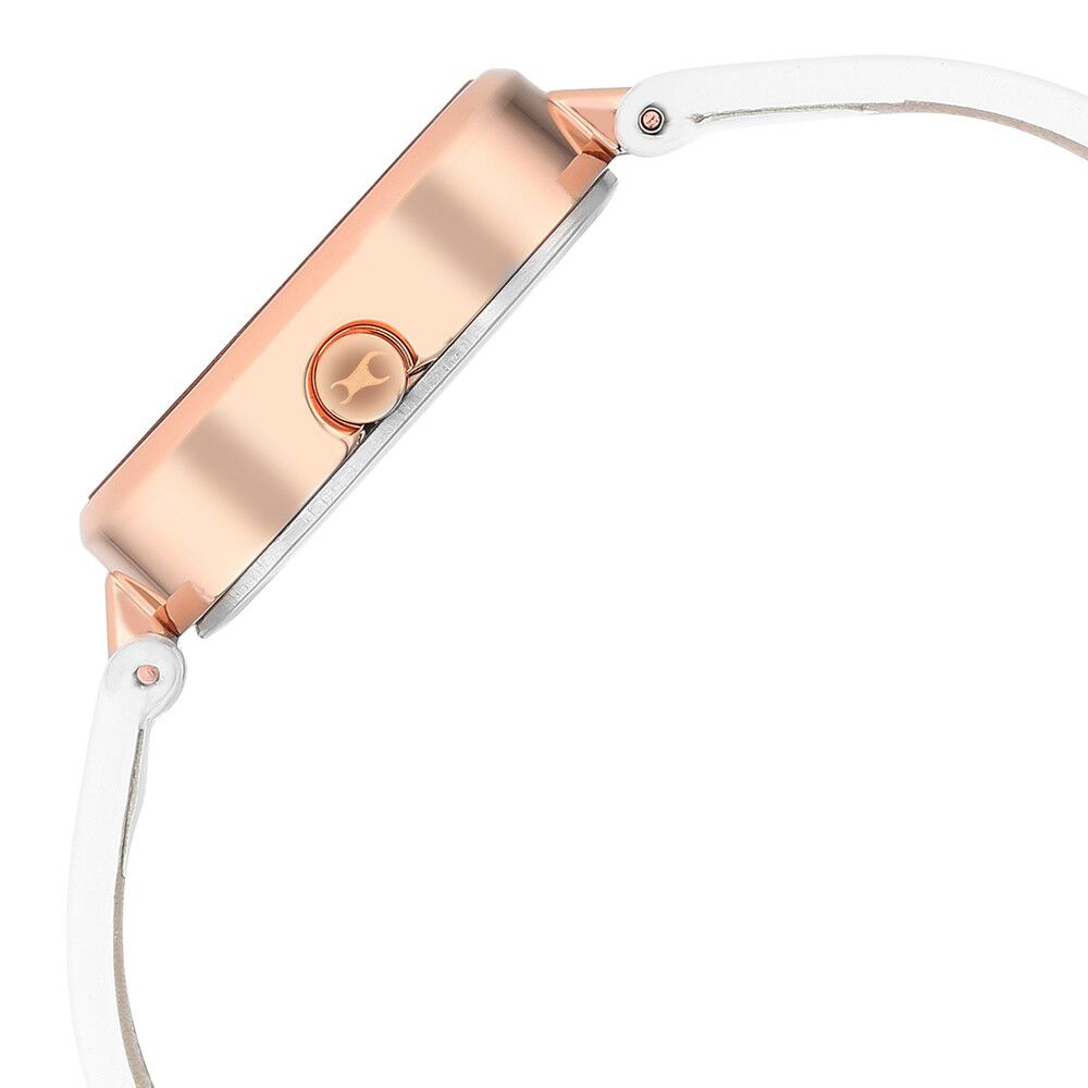 Fastrack Uptown Retreat Quartz Analog Pink Dial Leather Strap Watch for Girls 6258WL01