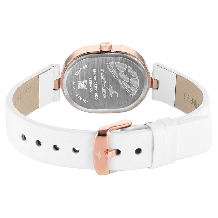 Fastrack Uptown Retreat Quartz Analog Pink Dial Leather Strap Watch for Girls 6258WL01