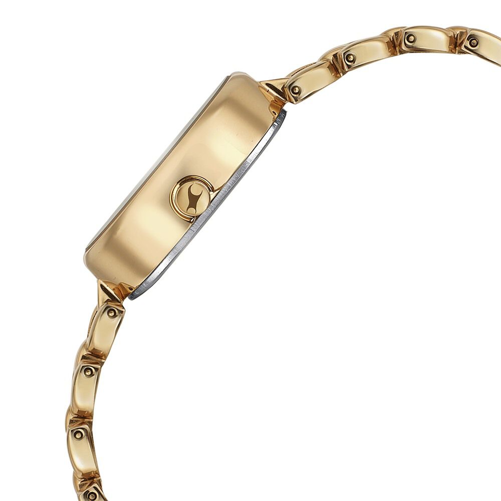 Fastrack Style Up Golden Dial Metal Strap Watch for Girls NS6258WM01
