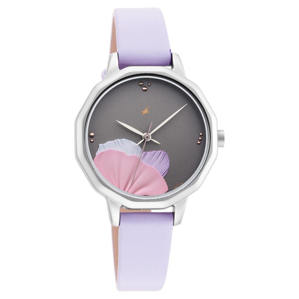 Fastrack Uptown Retreat Quartz Analog Grey Dial Leather Strap Watch for Girls NS6259SL01