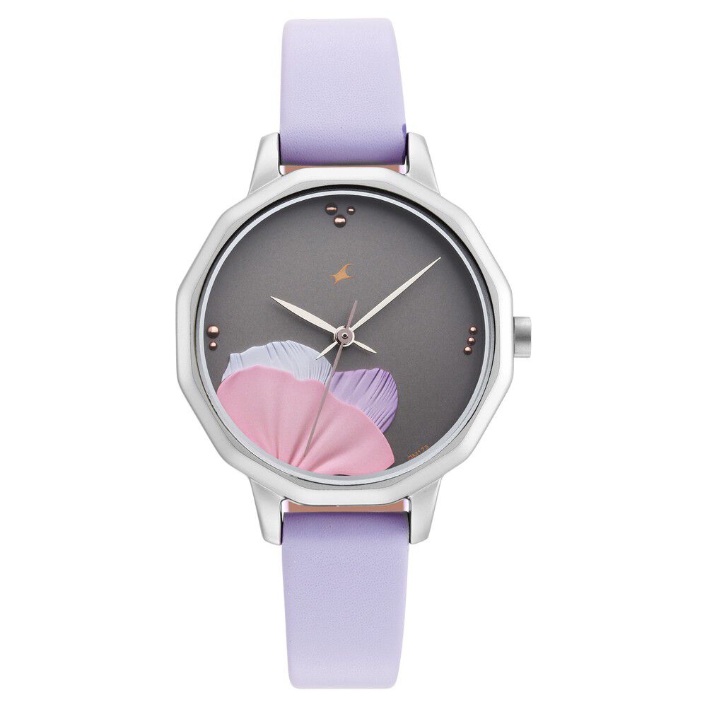Fastrack Uptown Retreat Quartz Analog Grey Dial Leather Strap Watch for Girls NS6259SL01