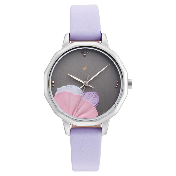 Fastrack Uptown Retreat Quartz Analog Grey Dial Leather Strap Watch for Girls NS6259SL01
