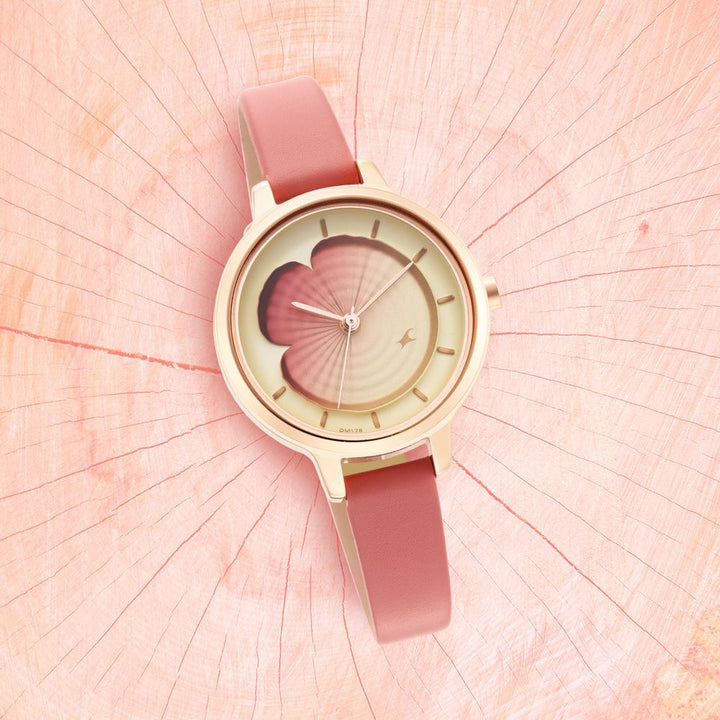 Fastrack Uptown Retreat Quartz Analog Multicoloured Dial Leather Strap Watch for Girls NR6264WL01