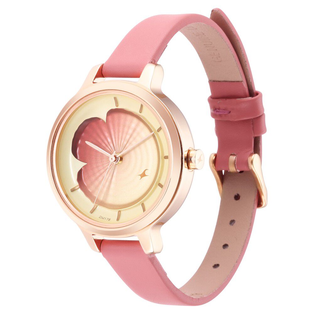 Fastrack Uptown Retreat Quartz Analog Multicoloured Dial Leather Strap Watch for Girls NR6264WL01